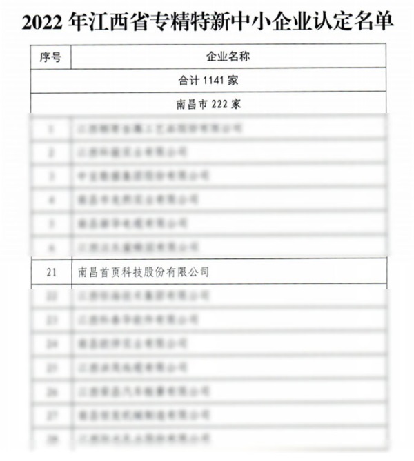 2022专精特新中小企业认定名单